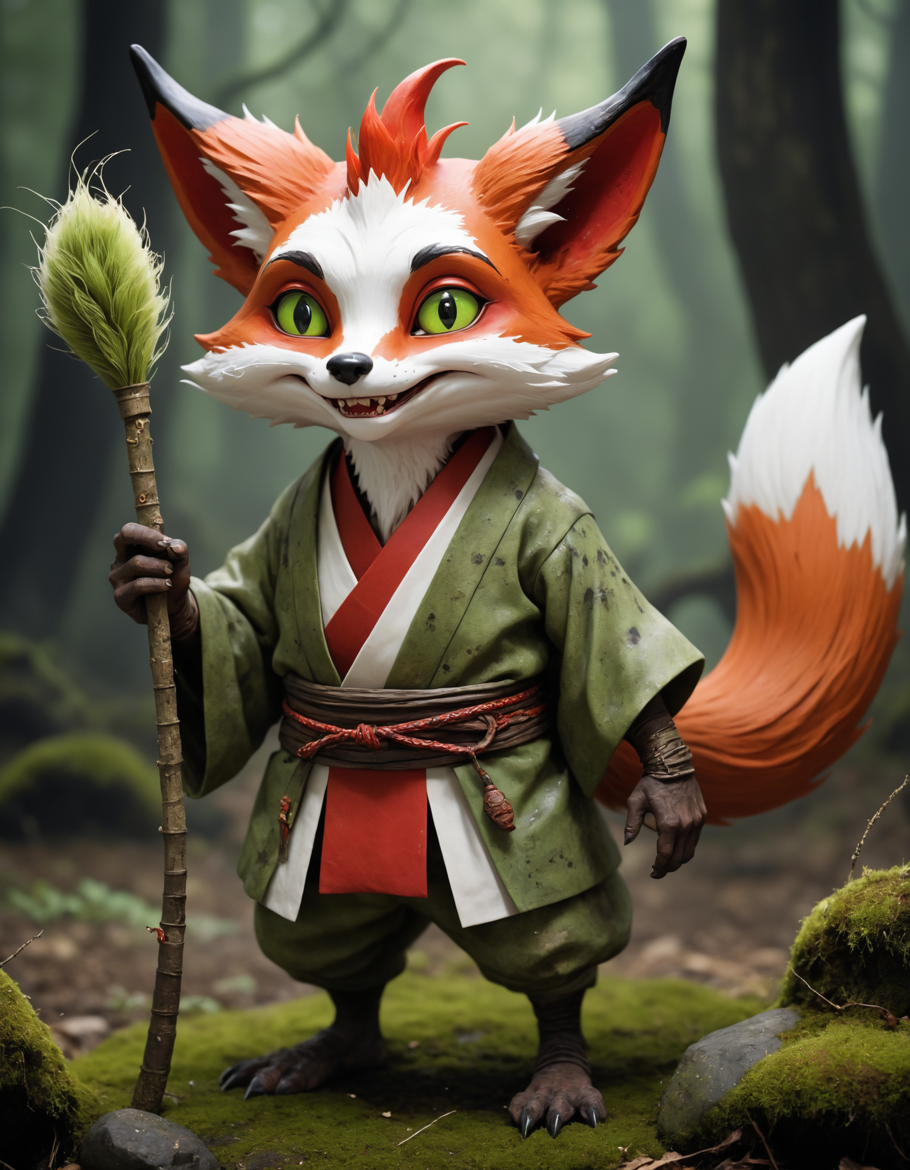1681229787094-3459464136-imaginative and mischievous character with a hunched posture, glowing beady eyes, and a malevolent grin. use earthy green and br.png